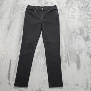 1822 Denim Jeans Womens 8 Black Mid Rise Skinny Stretch Denim Pockets Casual